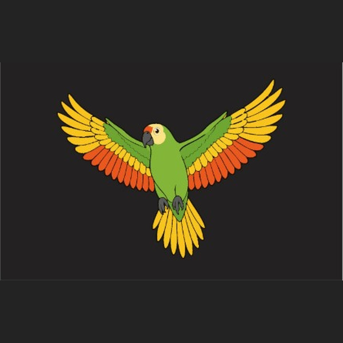 Flying parrot embroidery design